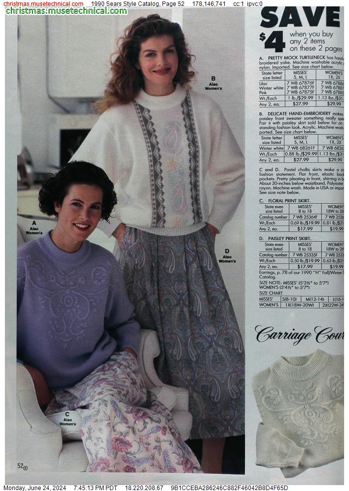 1990 Sears Style Catalog, Page 52