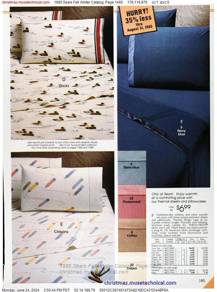 1985 Sears Fall Winter Catalog, Page 1490