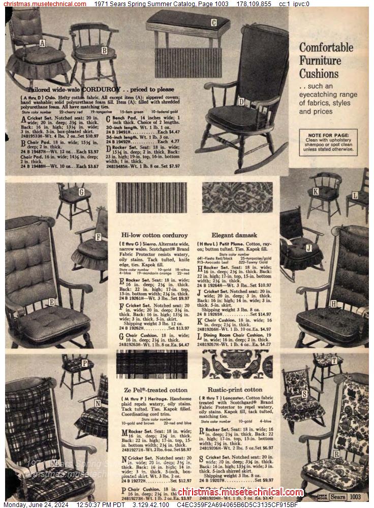 1971 Sears Spring Summer Catalog, Page 1003