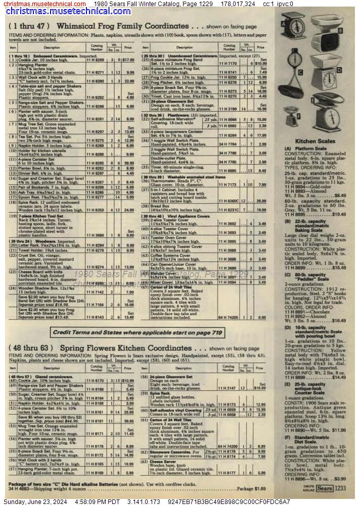 1980 Sears Fall Winter Catalog, Page 1229