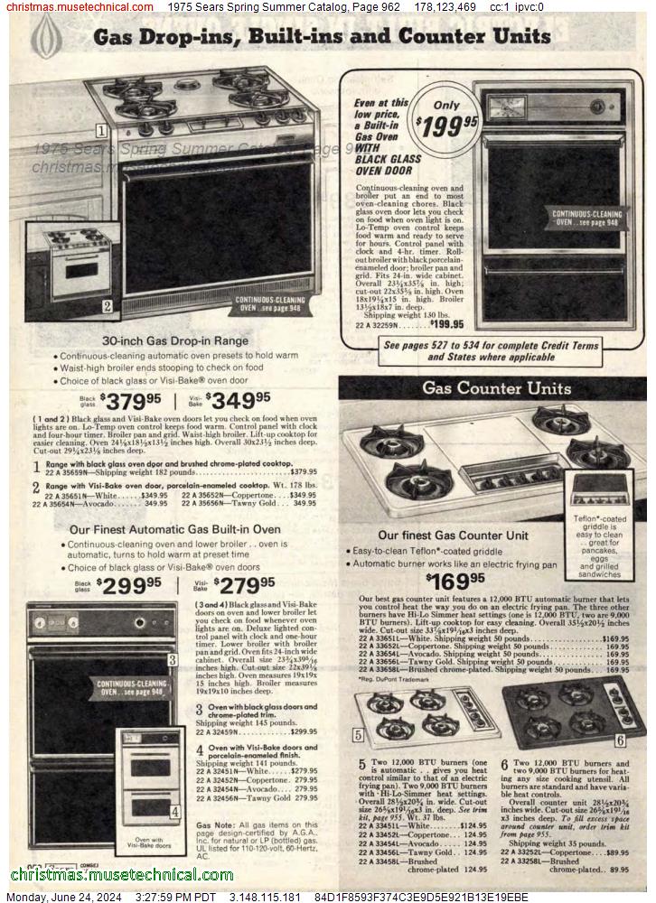 1975 Sears Spring Summer Catalog, Page 962