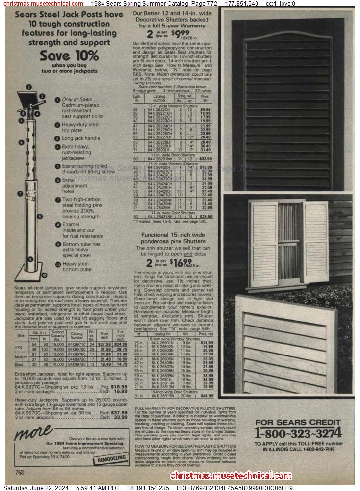 1984 Sears Spring Summer Catalog, Page 772