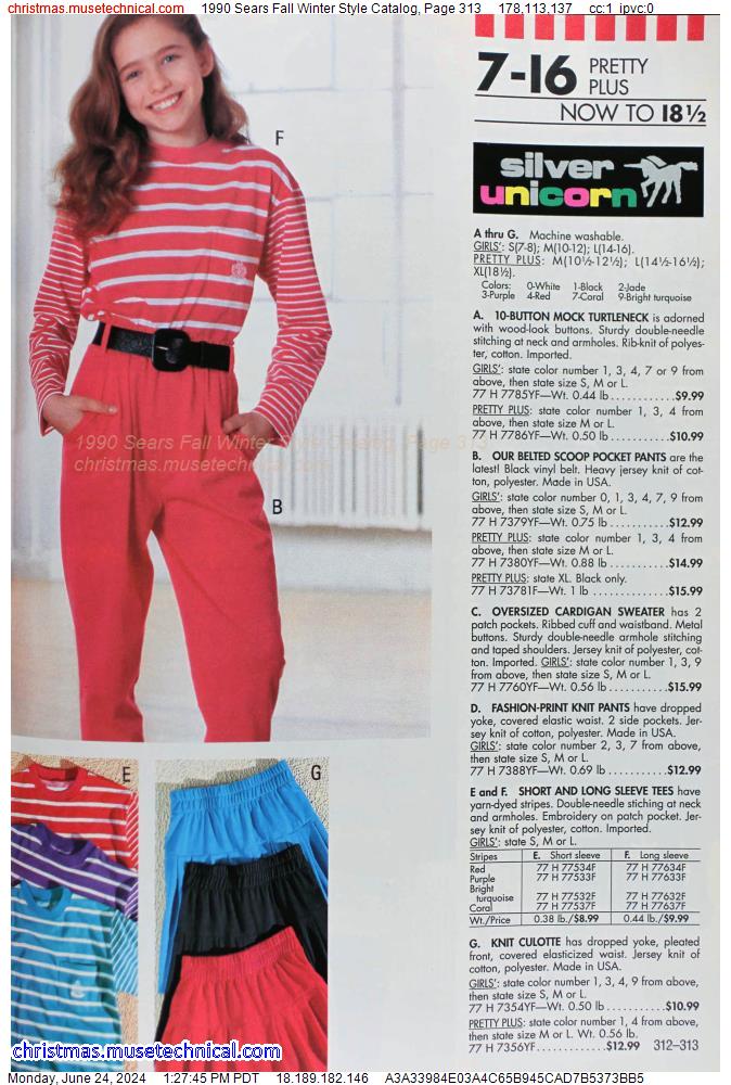 1990 Sears Fall Winter Style Catalog, Page 313