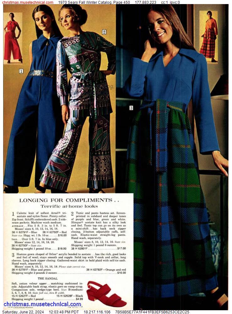 1970 Sears Fall Winter Catalog, Page 450