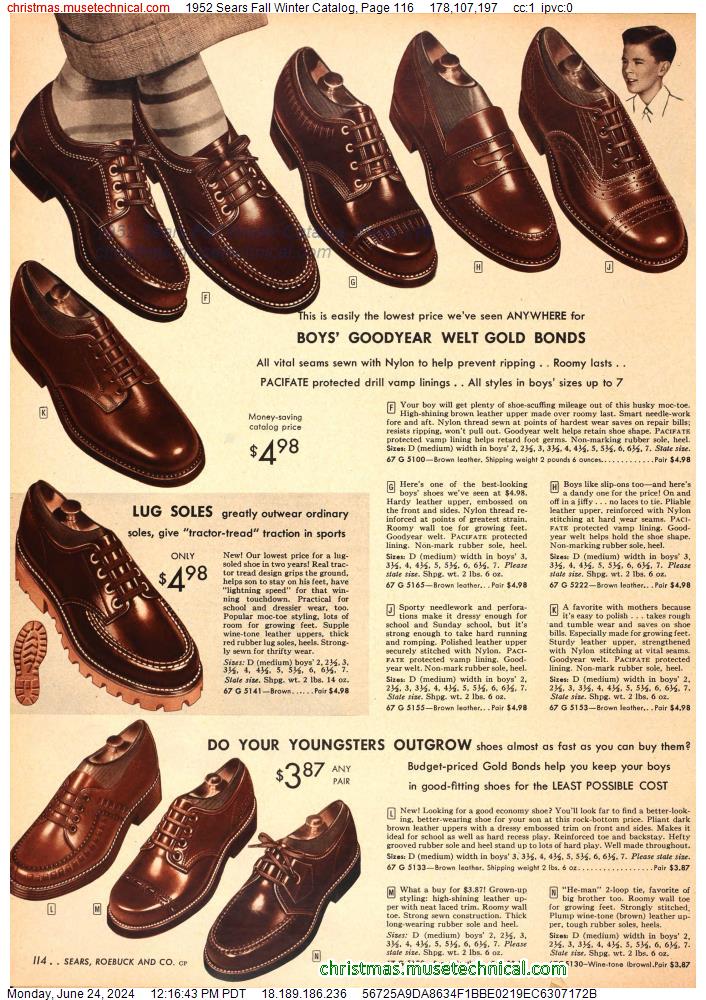 1952 Sears Fall Winter Catalog, Page 116