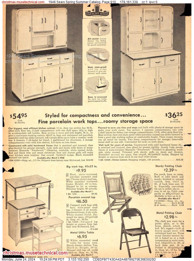 1946 Sears Spring Summer Catalog, Page 910