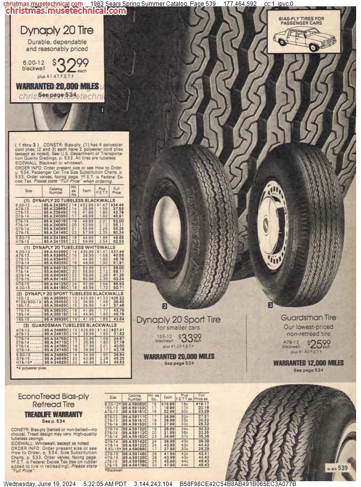 1983 Sears Spring Summer Catalog, Page 539