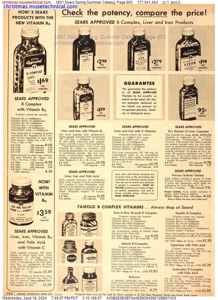 1951 Sears Spring Summer Catalog, Page 803
