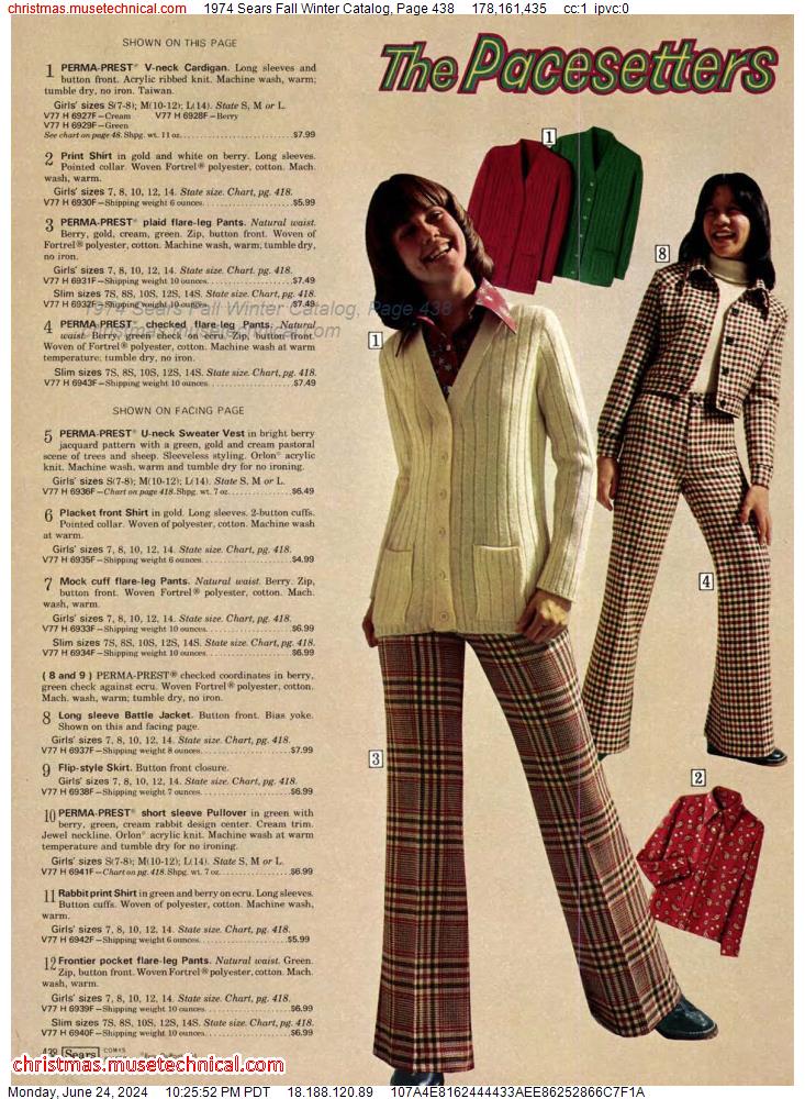 1974 Sears Fall Winter Catalog, Page 438