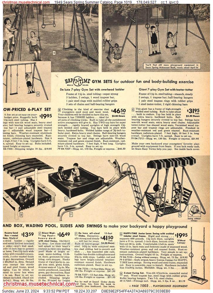 1949 Sears Spring Summer Catalog, Page 1019