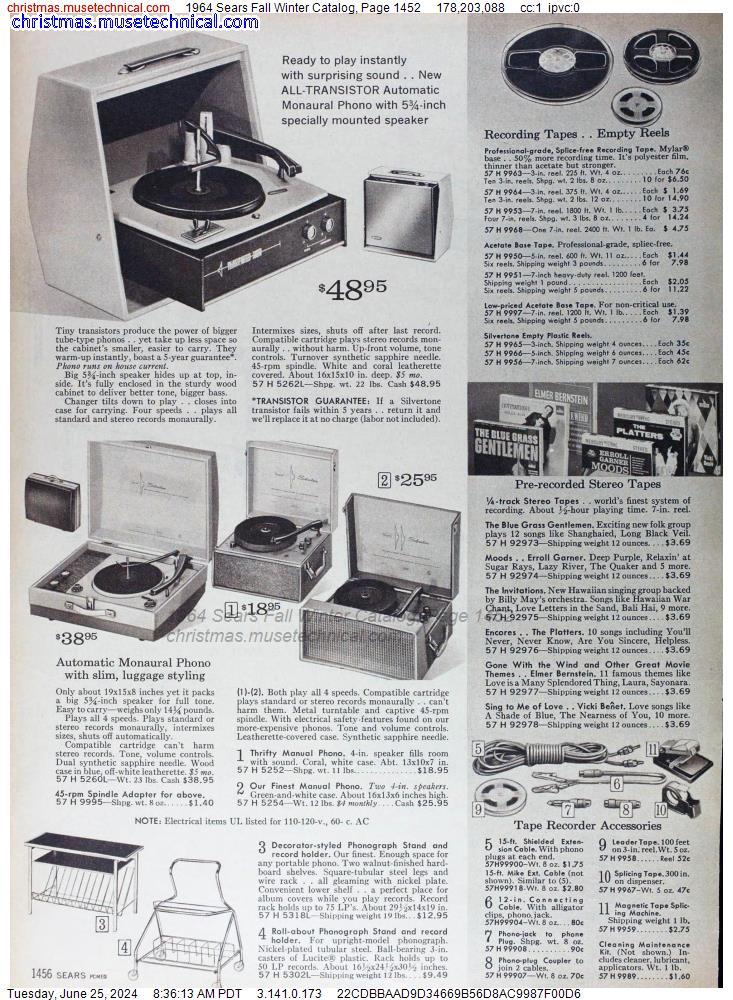 1964 Sears Fall Winter Catalog, Page 1452