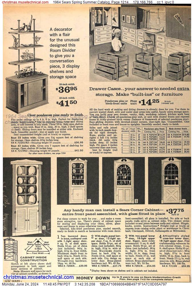 1964 Sears Spring Summer Catalog, Page 1214