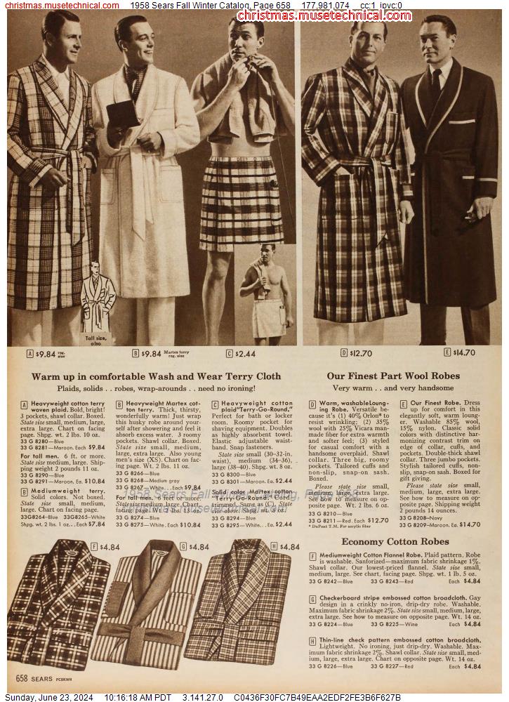 1958 Sears Fall Winter Catalog, Page 658