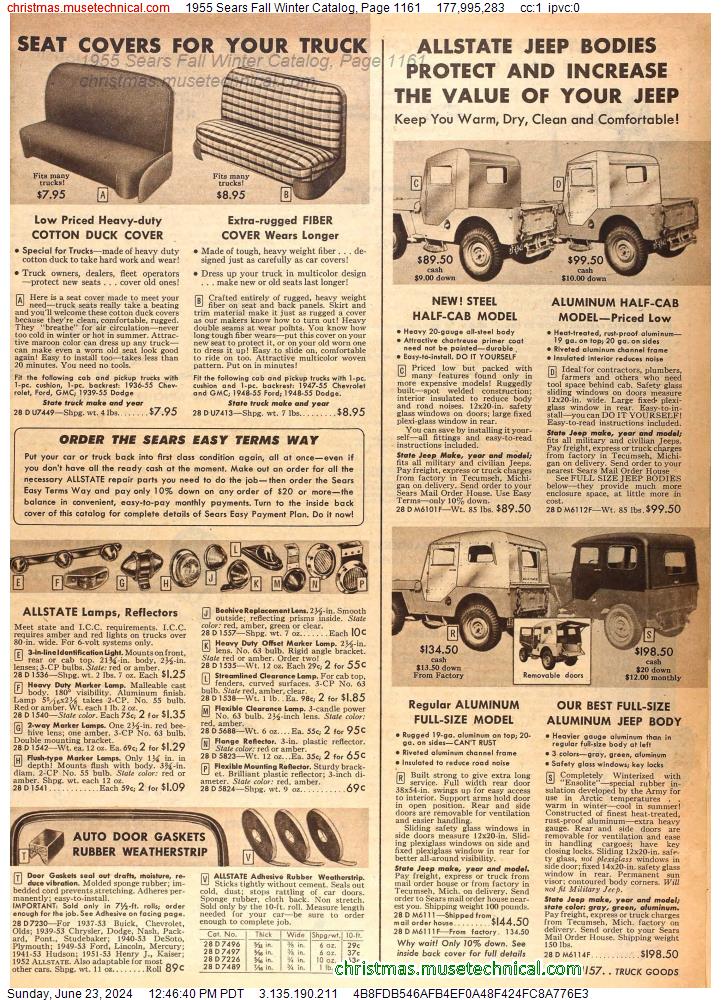 1955 Sears Fall Winter Catalog, Page 1161