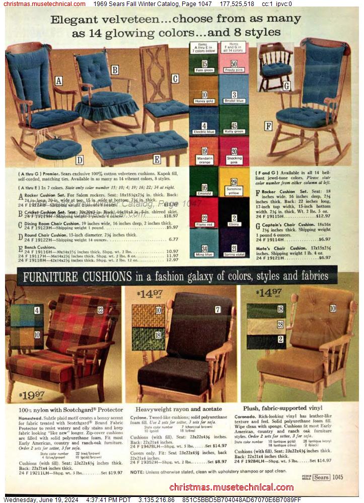 1969 Sears Fall Winter Catalog, Page 1047