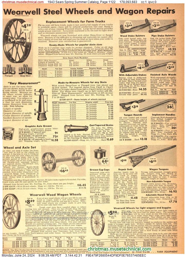 1943 Sears Spring Summer Catalog, Page 1122