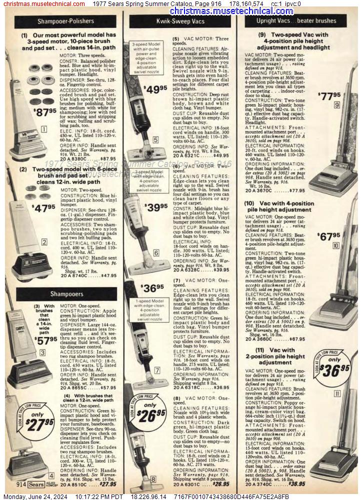 1977 Sears Spring Summer Catalog, Page 916