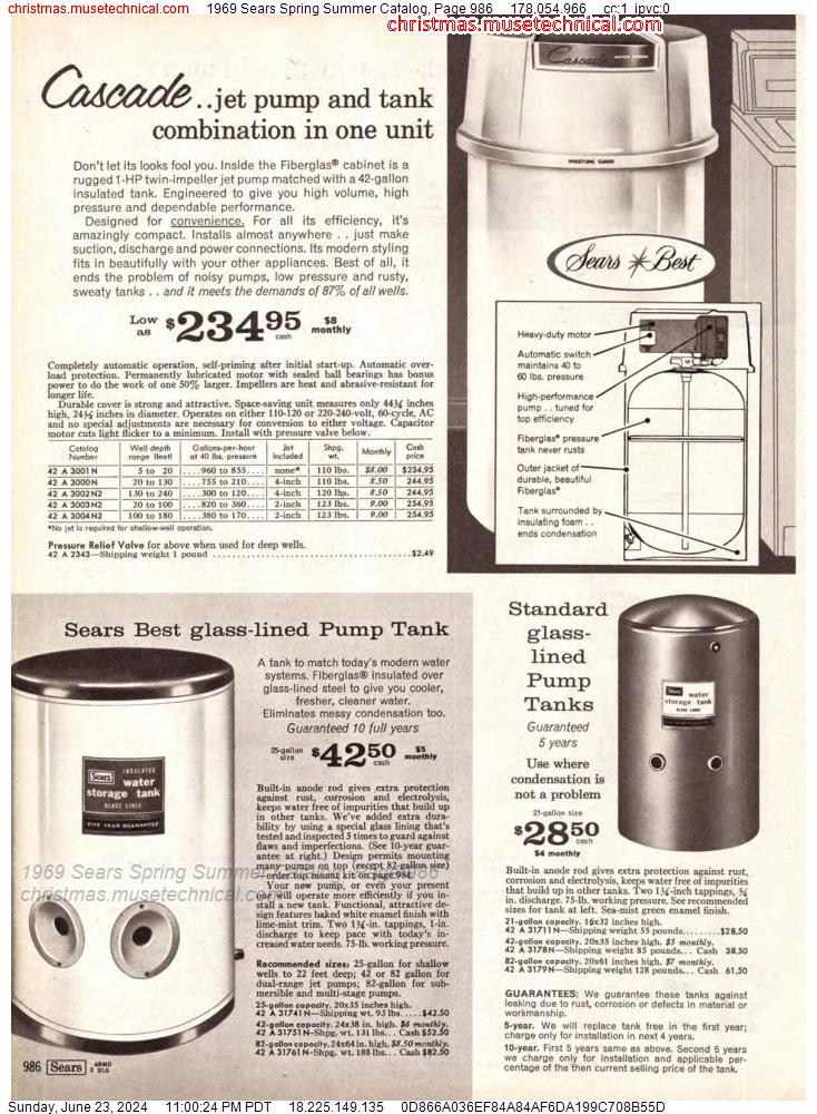 1969 Sears Spring Summer Catalog, Page 986