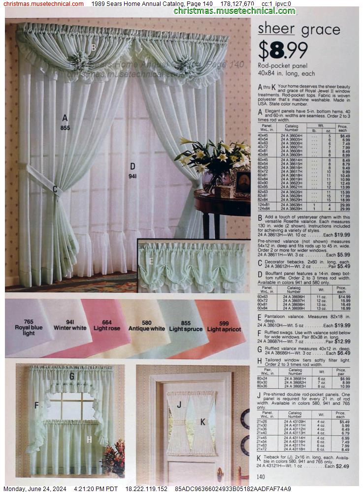 1989 Sears Home Annual Catalog, Page 140