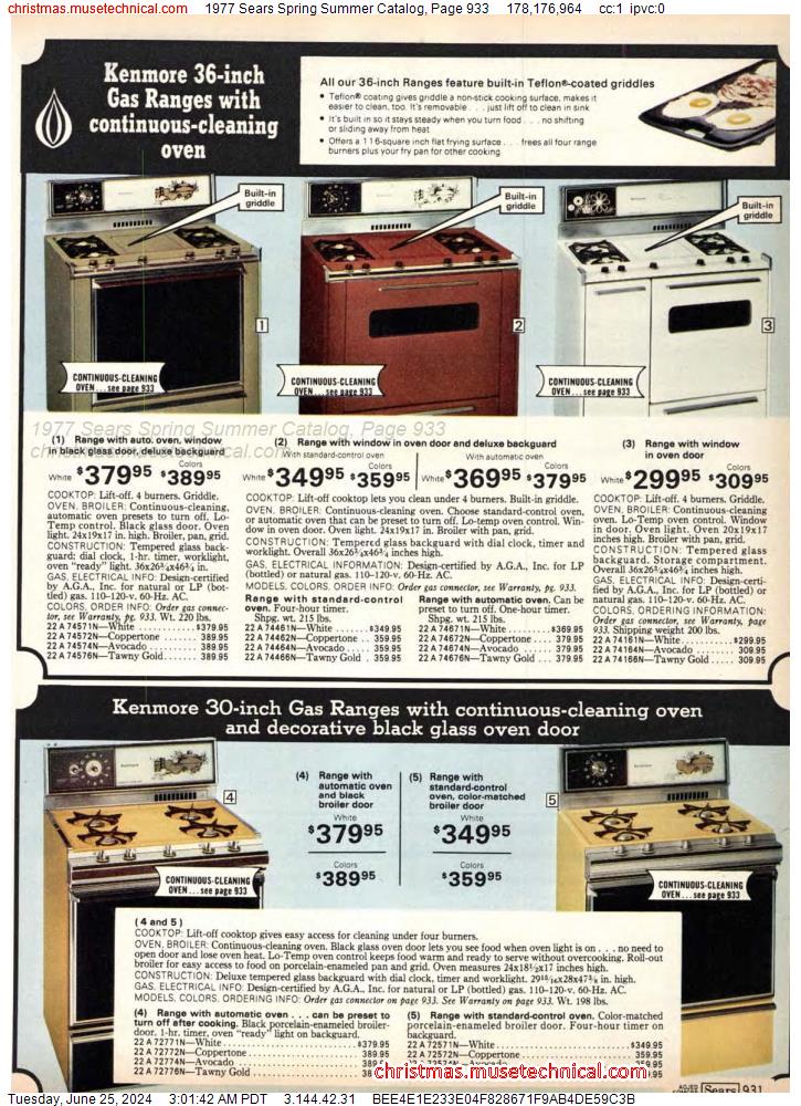 1977 Sears Spring Summer Catalog, Page 933