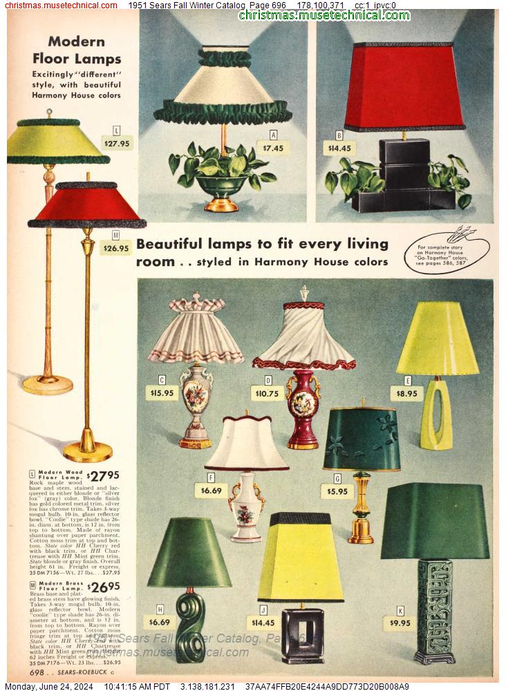 1951 Sears Fall Winter Catalog, Page 696