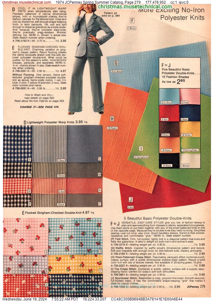 1974 JCPenney Spring Summer Catalog, Page 279