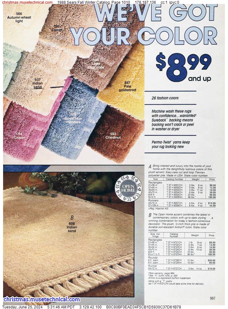 1988 Sears Fall Winter Catalog, Page 1010