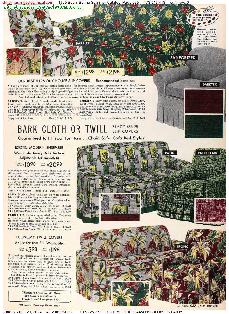 1955 Sears Spring Summer Catalog, Page 635