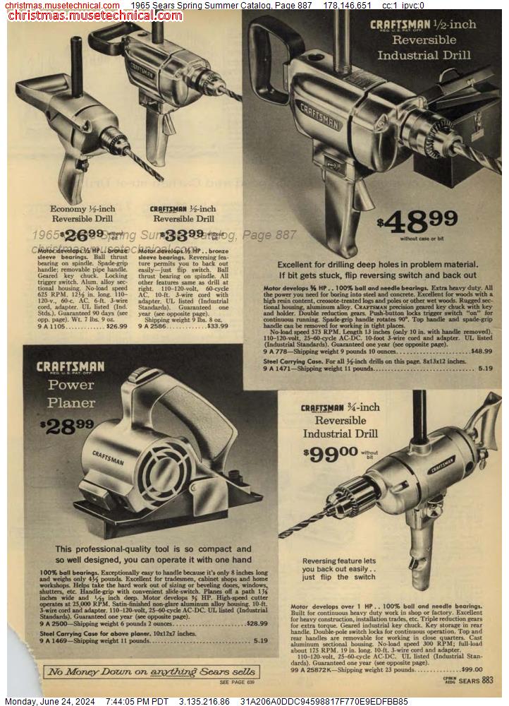 1965 Sears Spring Summer Catalog, Page 887