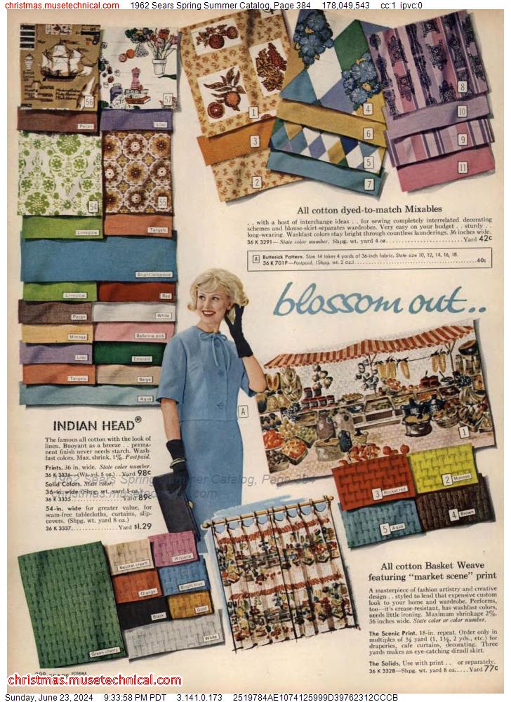 1962 Sears Spring Summer Catalog, Page 384
