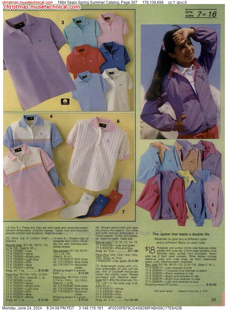 1984 Sears Spring Summer Catalog, Page 307