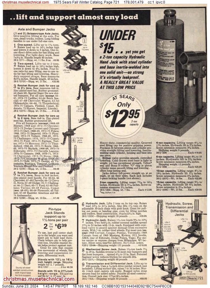 1975 Sears Fall Winter Catalog, Page 721