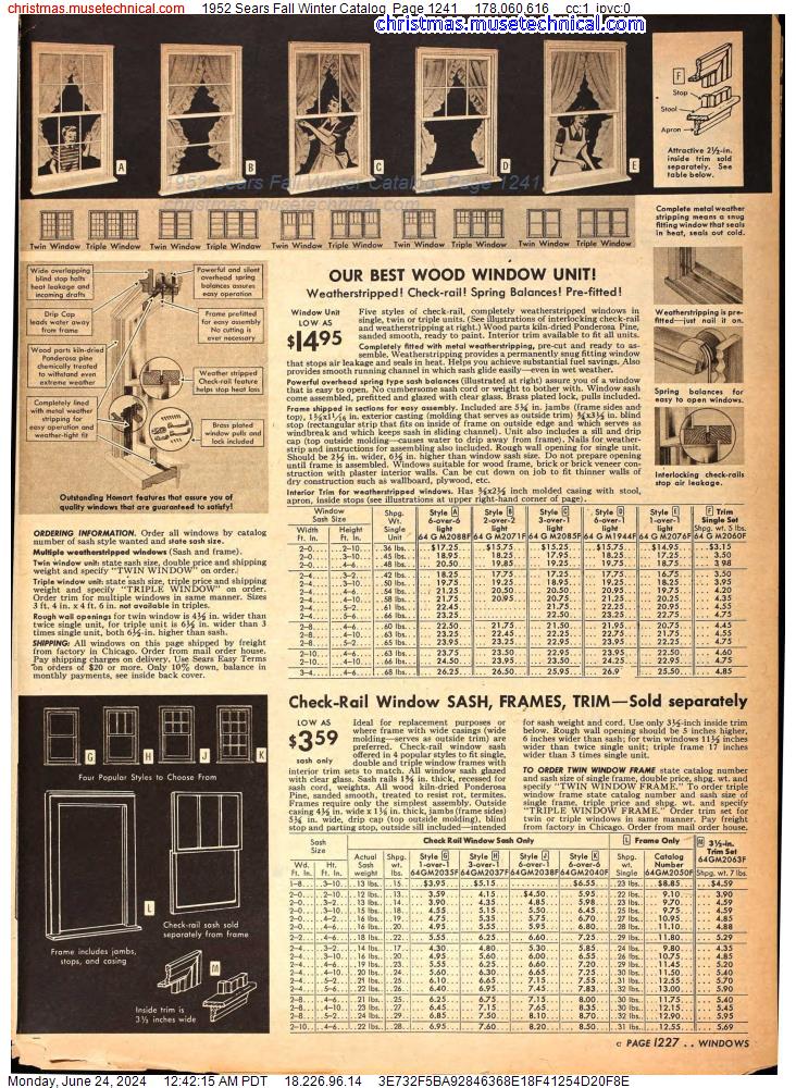 1952 Sears Fall Winter Catalog, Page 1241