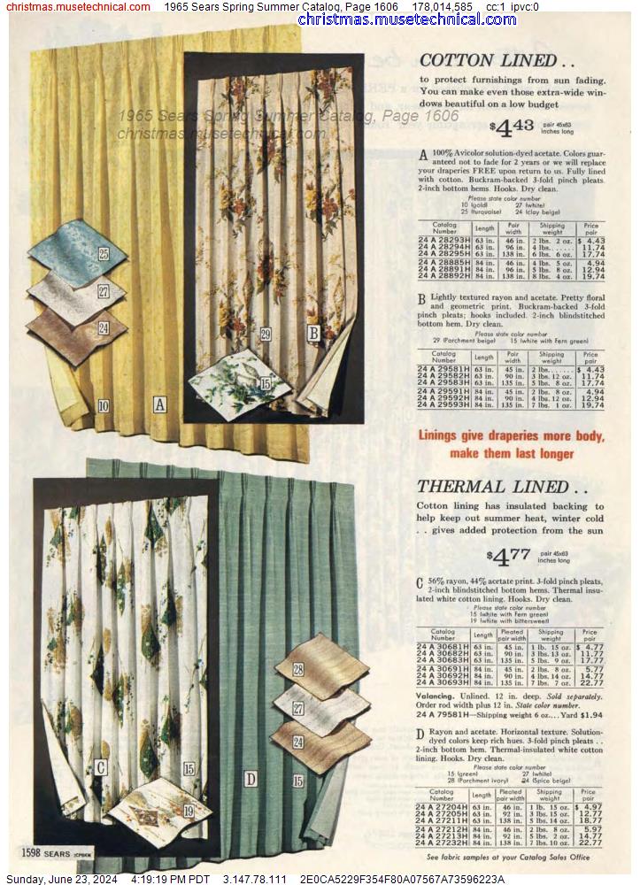 1965 Sears Spring Summer Catalog, Page 1606