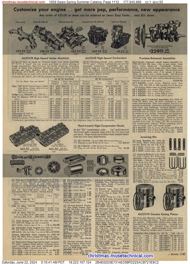 1959 Sears Spring Summer Catalog, Page 1112