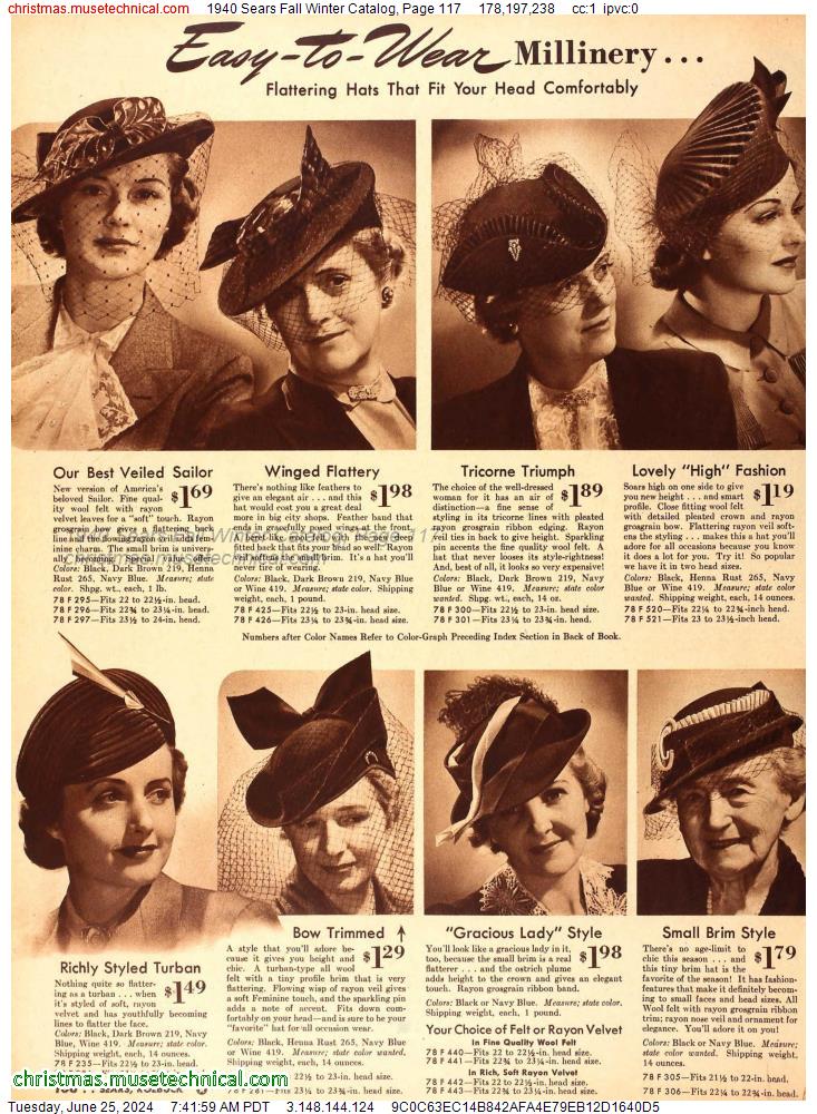 1940 Sears Fall Winter Catalog, Page 117