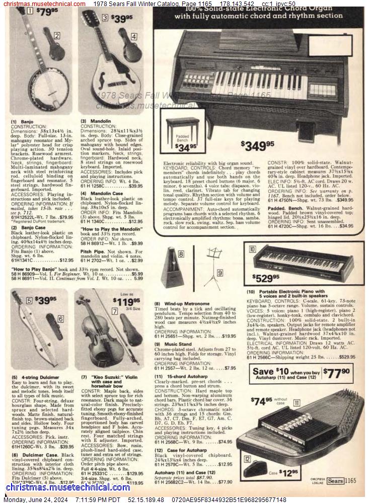 1978 Sears Fall Winter Catalog, Page 1165