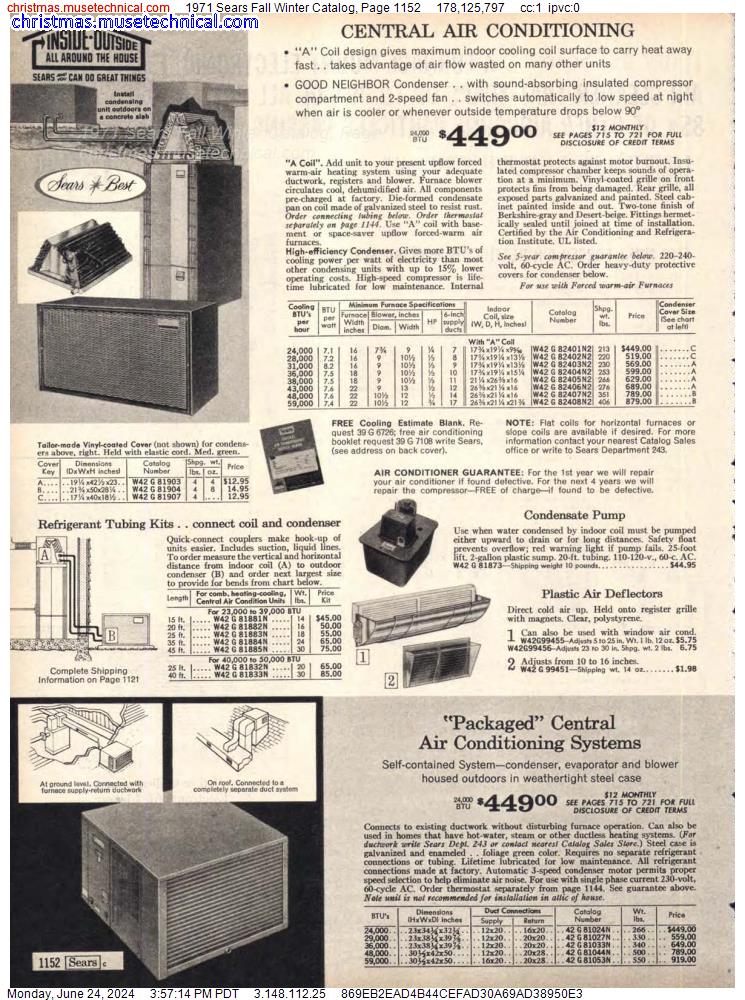 1971 Sears Fall Winter Catalog, Page 1152