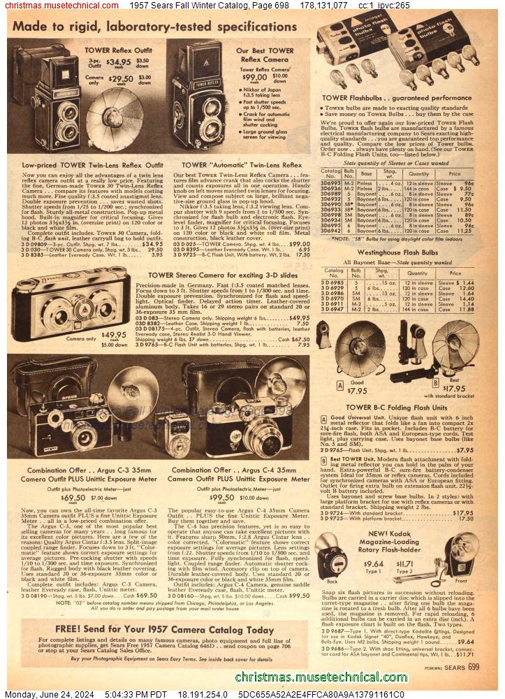1957 Sears Fall Winter Catalog, Page 698