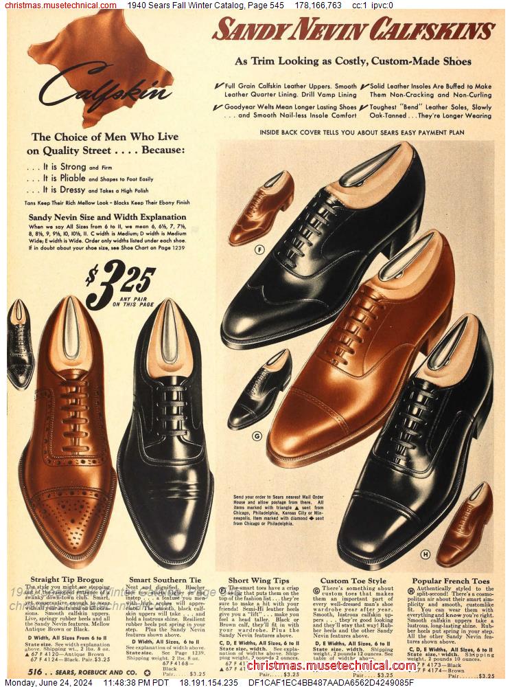1940 Sears Fall Winter Catalog, Page 545