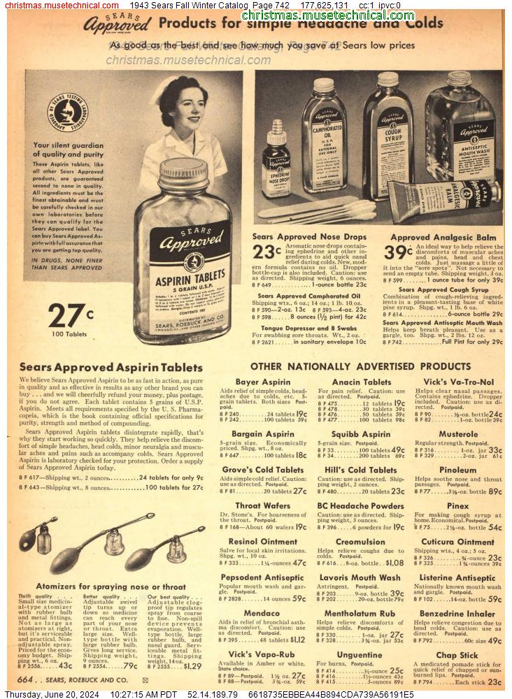 1943 Sears Fall Winter Catalog, Page 742