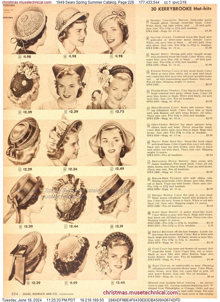 1949 Sears Spring Summer Catalog, Page 226