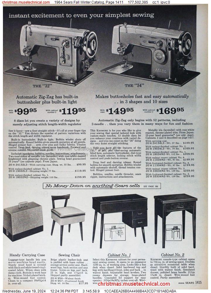 1964 Sears Fall Winter Catalog, Page 1411