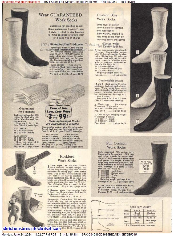 1971 Sears Fall Winter Catalog, Page 706