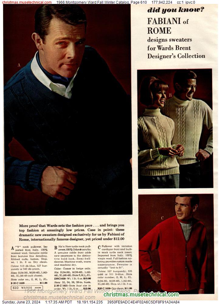 1966 Montgomery Ward Fall Winter Catalog, Page 610