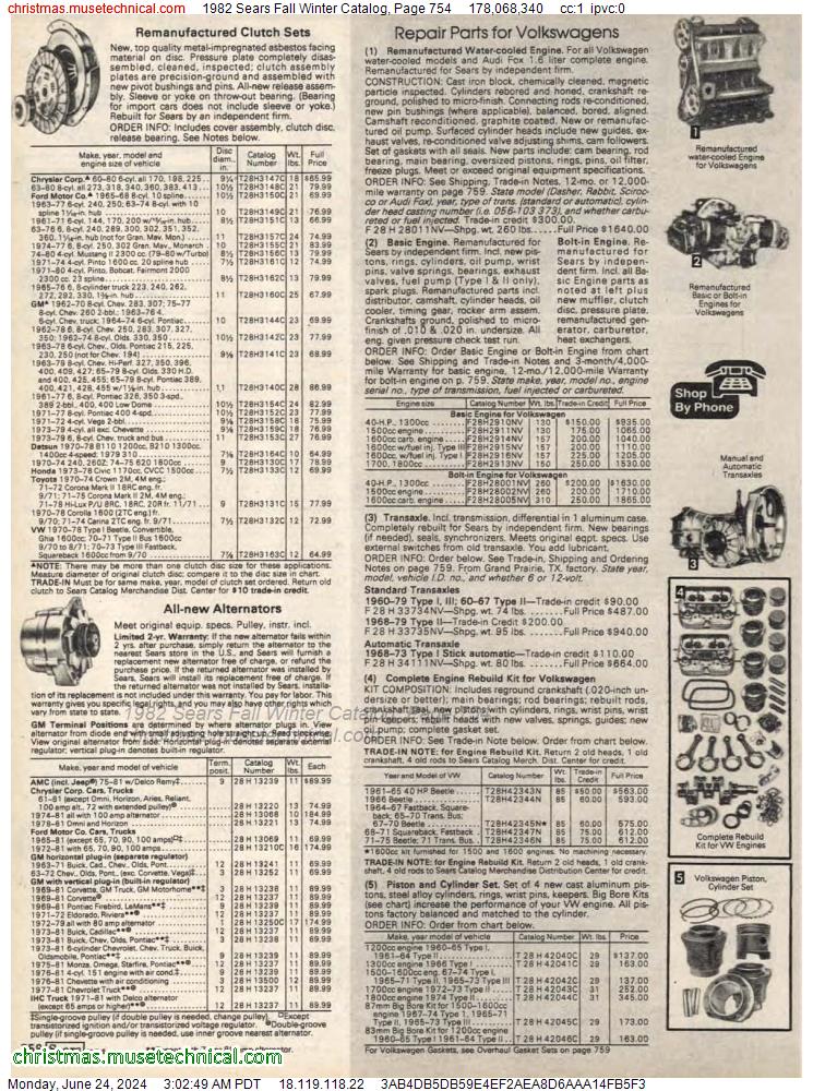 1982 Sears Fall Winter Catalog, Page 754