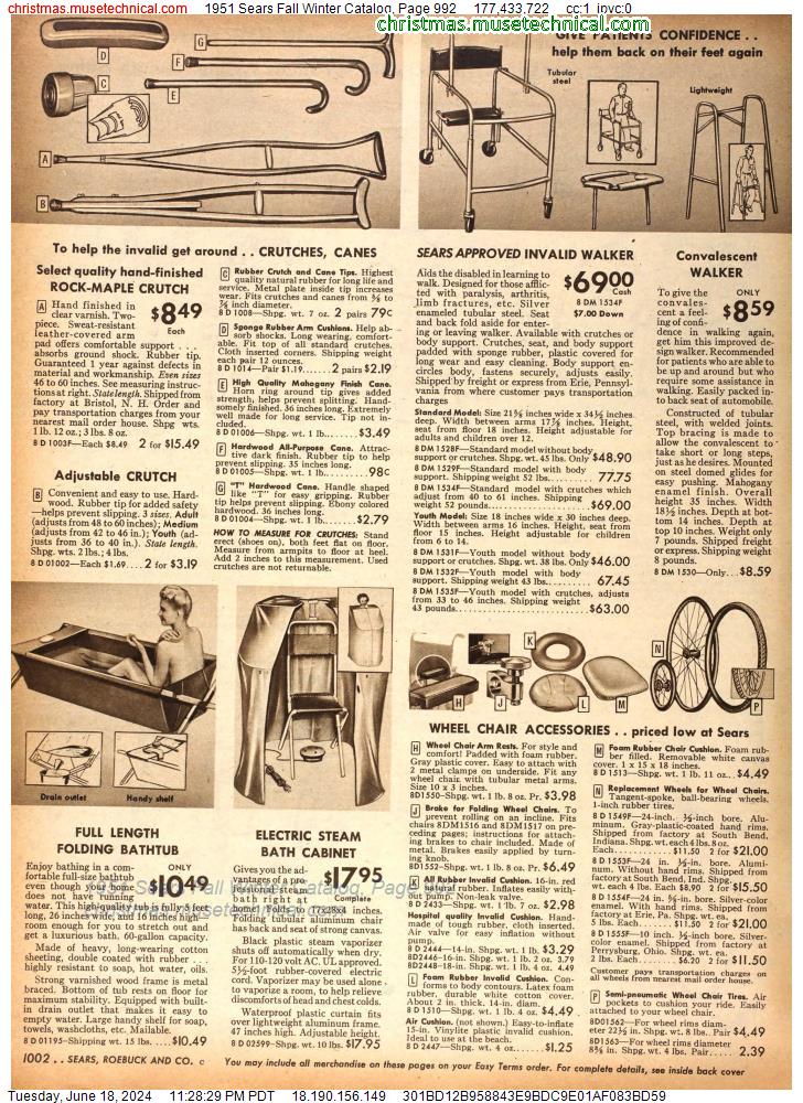 1951 Sears Fall Winter Catalog, Page 992