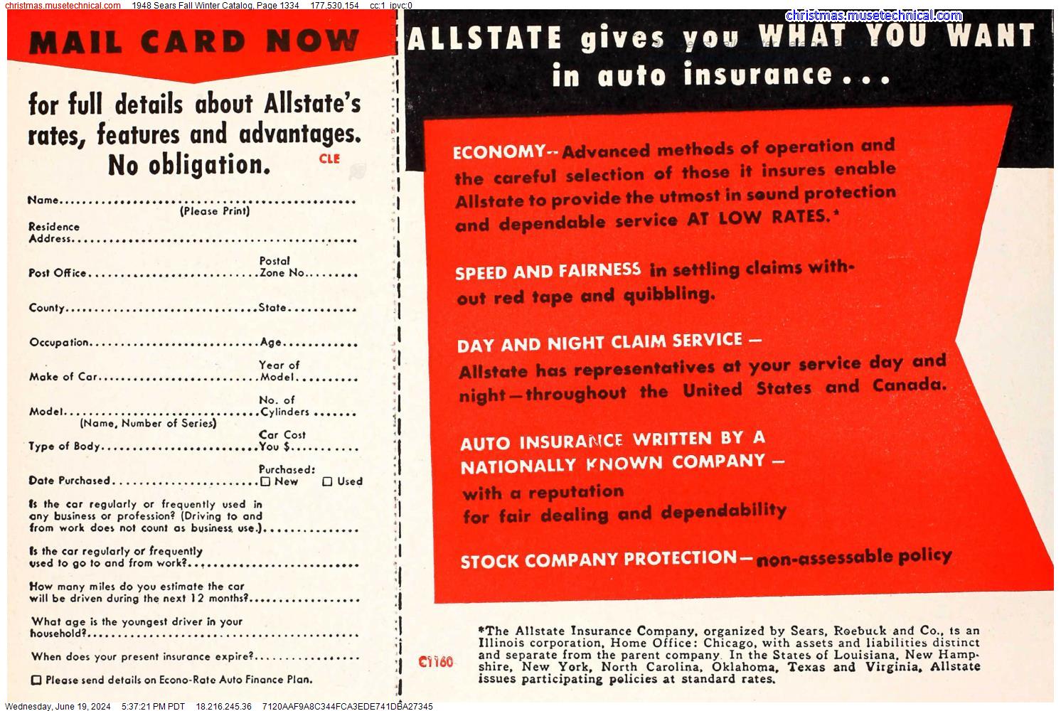 1948 Sears Fall Winter Catalog, Page 1334