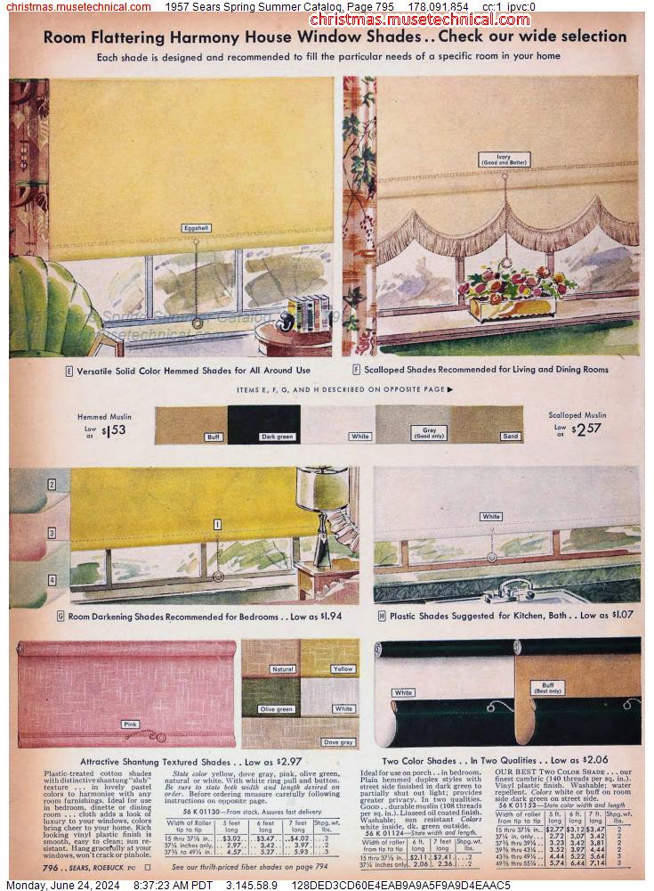 1957 Sears Spring Summer Catalog, Page 795