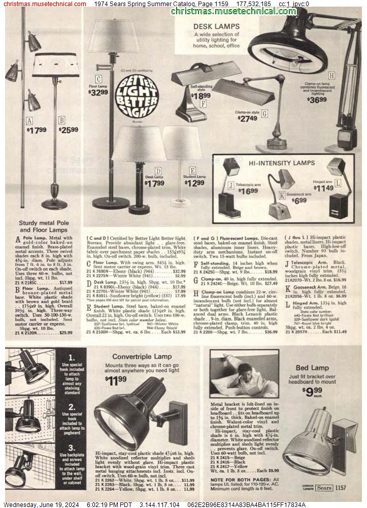 1974 Sears Spring Summer Catalog, Page 1159